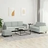 Sofa Sofos komplektas, 3 dalių, šviesiai pilkos spalvos, aksomas