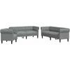 Sofa Sofos komplektas, 3 dalių, šviesiai pilkos spalvos, audinys