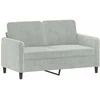 Sofa Sofos komplektas, 3 dalių, šviesiai pilkos spalvos, aksomas