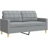 Sofa Sofos komplektas, 3 dalių, šviesiai pilkos spalvos, audinys