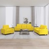 Sofa Sofos komplektas, 3 dalių, šviesiai geltonos spalvos, audinys