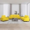 Sofa Sofos komplektas, 3 dalių, šviesiai geltonos spalvos, audinys