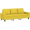 Sofa Sofos komplektas, 3 dalių, šviesiai geltonos spalvos, audinys