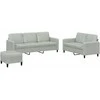 Sofa Sofos komplektas, 3 dalių, šviesiai pilkos spalvos, aksomas