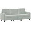 Sofa Sofos komplektas, 3 dalių, šviesiai pilkos spalvos, aksomas