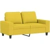 Sofa Sofos komplektas, 3 dalių, šviesiai geltonos spalvos, audinys