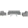 Sofa Sofos komplektas, 3 dalių, šviesiai pilkos spalvos, audinys