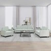 Sofa Sofos komplektas, 3 dalių, šviesiai pilkos spalvos, aksomas