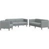 Sofa Sofos komplektas, 3 dalių, šviesiai pilkos spalvos, audinys