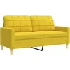 Sofa Sofos komplektas, 3 dalių, šviesiai geltonos spalvos, audinys