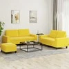 Sofa Sofos komplektas, 3 dalių, šviesiai geltonos spalvos, audinys