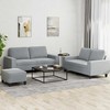 Sofa Sofos komplektas, 3 dalių, šviesiai pilkos spalvos, audinys
