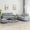Sofa Sofos komplektas, 3 dalių, šviesiai pilkos spalvos, audinys