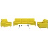 Sofa Sofos komplektas, 3 dalių, šviesiai geltonos spalvos, audinys