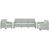 Sofa Sofos komplektas, 3 dalių, šviesiai pilkos spalvos, aksomas