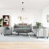 Sofa Sofos komplektas, 3 dalių, šviesiai pilkos spalvos, audinys