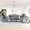 Sofa Sofos komplektas, 3 dalių, šviesiai pilkos spalvos, audinys