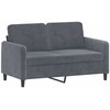 Sofa Sofos komplektas, 3 dalių, tamsiai pilkos spalvos, aksomas