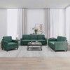 Sofa Sofos komplektas, 3 dalių, tamsiai žalios spalvos, aksomas