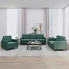 Sofa Sofos komplektas, 3 dalių, tamsiai žalios spalvos, aksomas