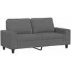 Sofa Sofos komplektas, 3 dalių, tamsiai pilkos spalvos, audinys
