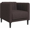Sofa Sofos komplektas, 3 dalių, tamsiai rudos spalvos, audinys