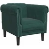 Sofa Sofos komplektas, 3 dalių, tamsiai žalios spalvos, aksomas