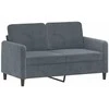 Sofa Sofos komplektas, 3 dalių, tamsiai pilkos spalvos, aksomas