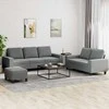 Sofa Sofos komplektas, 3 dalių, tamsiai pilkos spalvos, audinys