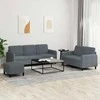 Sofa Sofos komplektas, 3 dalių, tamsiai pilkos spalvos, aksomas