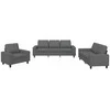 Sofa Sofos komplektas, 3 dalių, tamsiai pilkos spalvos, audinys