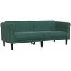 Sofa Sofos komplektas, 3 dalių, tamsiai žalios spalvos, aksomas