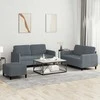 Sofa Sofos komplektas, 3 dalių, tamsiai pilkos spalvos, aksomas