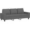 Sofa Sofos komplektas, 3 dalių, tamsiai pilkos spalvos, audinys