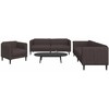 Sofa Sofos komplektas, 3 dalių, tamsiai rudos spalvos, audinys