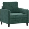 Sofa Sofos komplektas, 3 dalių, tamsiai žalios spalvos, aksomas