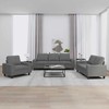 Sofa Sofos komplektas, 3 dalių, tamsiai pilkos spalvos, audinys