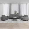 Sofa Sofos komplektas, 3 dalių, tamsiai pilkos spalvos, audinys