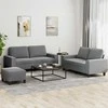Sofa Sofos komplektas, 3 dalių, tamsiai pilkos spalvos, audinys