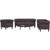 Sofa Sofos komplektas, 3 dalių, tamsiai rudos spalvos, audinys