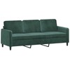 Sofa Sofos komplektas, 3 dalių, tamsiai žalios spalvos, aksomas