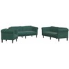 Sofa Sofos komplektas, 3 dalių, tamsiai žalios spalvos, aksomas