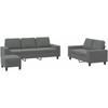 Sofa Sofos komplektas, 3 dalių, tamsiai pilkos spalvos, audinys