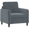 Sofa Sofos komplektas, 3 dalių, tamsiai pilkos spalvos, aksomas