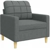 Sofa Sofos komplektas, 3 dalių, tamsiai pilkos spalvos, audinys