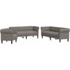 Sofa Sofos komplektas, 3 dalių, taupe spalvos, audinys