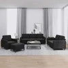 Sofa Sofos komplektas, 4 dalių, juodos spalvos, aksomas