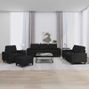 Sofa Sofos komplektas, 4 dalių, juodos spalvos, audinys