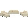 Sofa Sofos komplektas, 4 dalių, kreminės spalvos, audinys