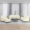 Sofa Sofos komplektas, 4 dalių, kreminės spalvos, aksomas